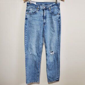 GAP ‘90s Loose High Rise Jeans 29" Straight Leg Distressed Light Wash Women 27